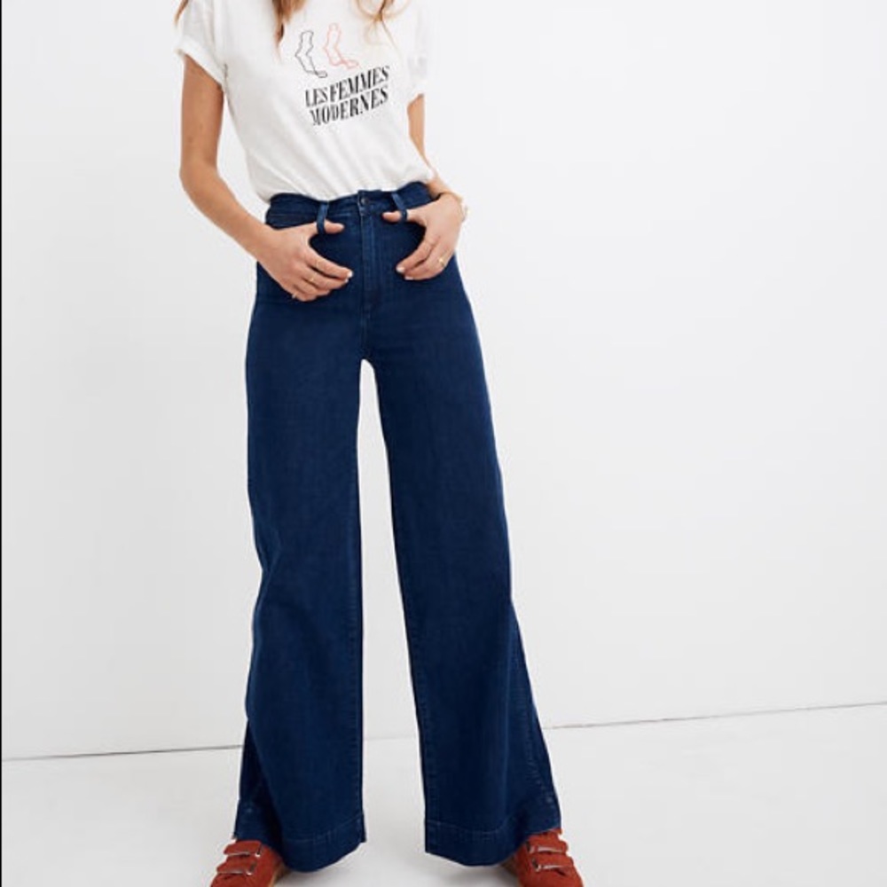 NWT Madewell $95 Emmett Wide-Leg Jeans